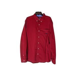 CHAPS Men's Red/Navy Blue Checkered STRETCH L/S Shirt Sz 2XL